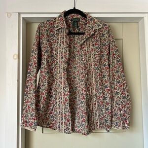 Vintage Ralph Lauren Floral Women's Button-Down Shirt